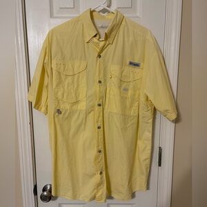 Columbia PFG Men's Light Yellow Casual Button Down Shirt